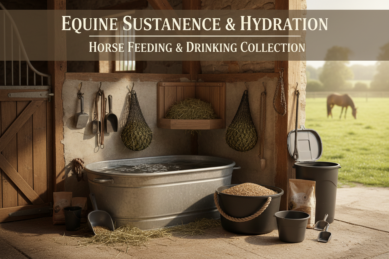 Horse Feeding and Drinking