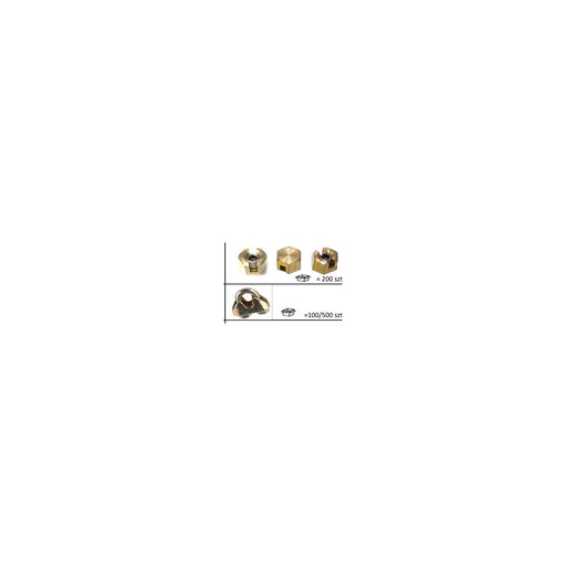 Mosiężny zacisk linki z nakrętką Brass nut with setscrew - 1020-02