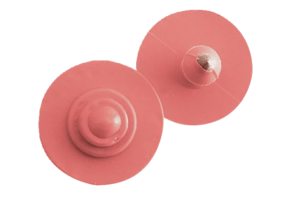 Ear tag 2 snap fasteners (ø 28mm) | 20 pieces | red