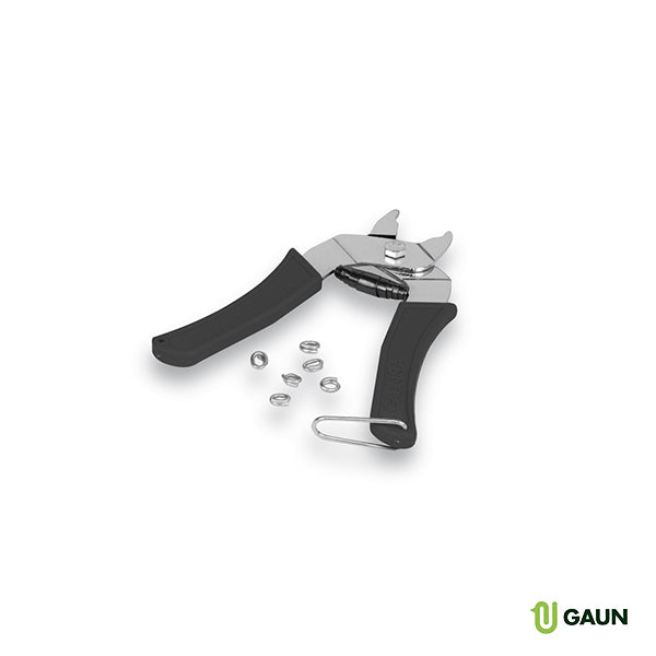 Pliers without a magazine with several small rings.