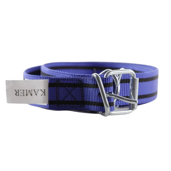 KAMER nylon cattle neck strap | leather reinforced (1.30 m) | blue