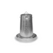 Galvanized steel hanging feeder with a wide base.
