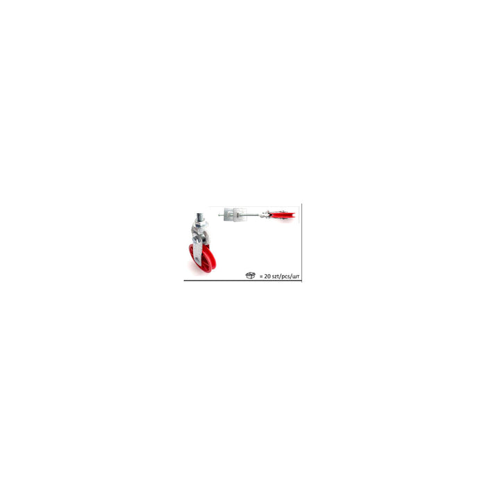 Heavy-duty nylon pulley 90mm with eyebolt M12-35cm and wider - 5125-02