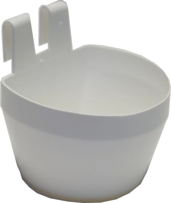 Plastic small animal bowl with hook (300 ml) | white