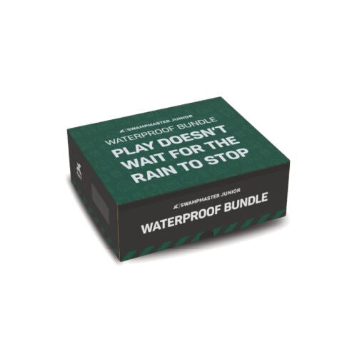 Swampmaster Junior waterproof bundle gift box with text.