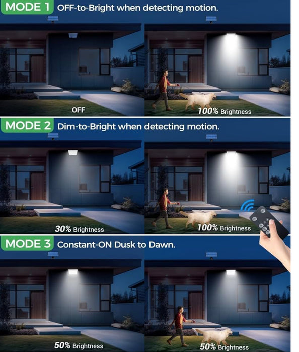LOTMOS Solar Light with three modes and remote control.