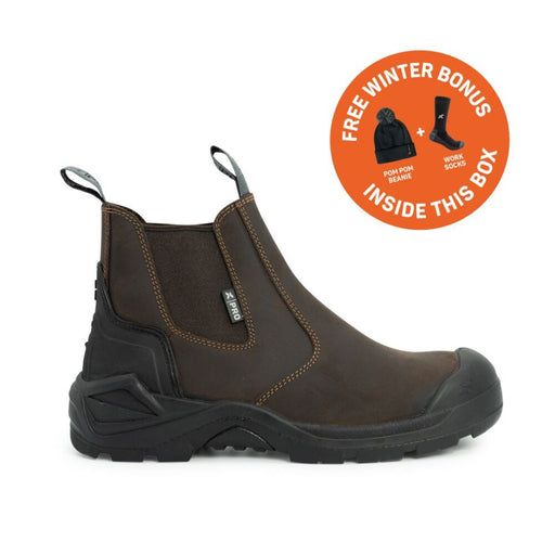 Brown Xpert Pro Hutton S3L composite safety dealer boot with elasticated sides.