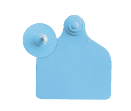 Ear tag Maxi + push button (71 mm x 63 mm) | 20 pieces | blue - Ballyholland Poultry