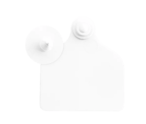 Ear tag Maxi + push button (71 mm x 63 mm) | 20 pieces | white - Ballyholland Poultry