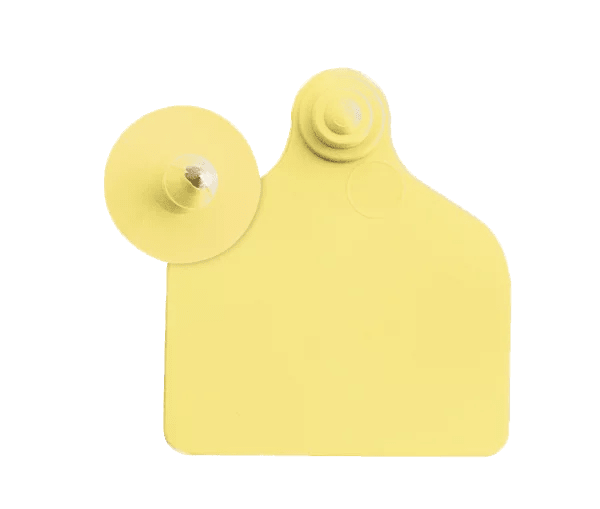 Ear tag Maxi + push button (71 mm x 63 mm) | 20 pieces | yellow - Ballyholland Poultry