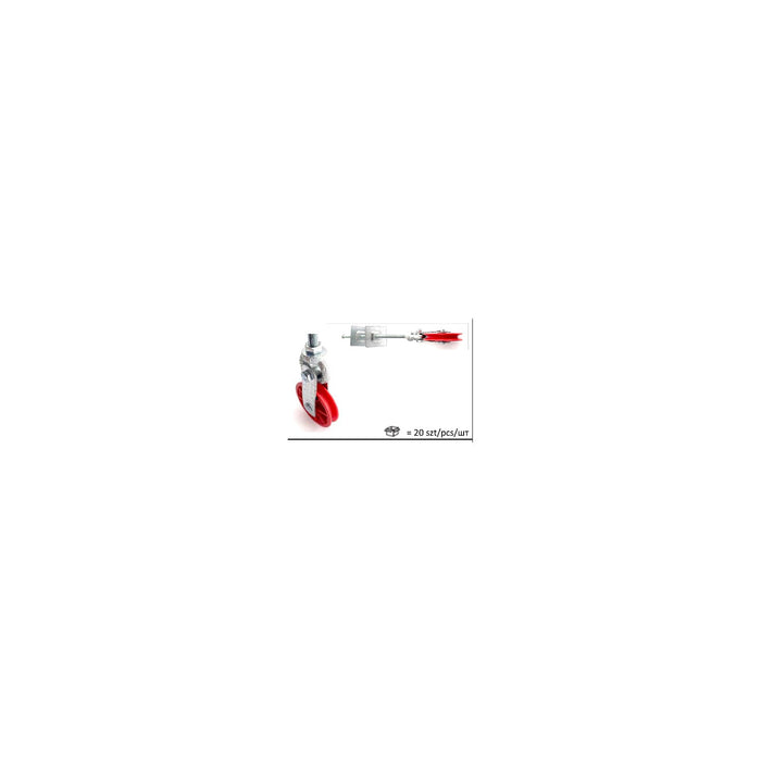 Heavy-duty nylon pulley 90mm with eyebolt M12-35cm and wider - Ballyholland Poultry
