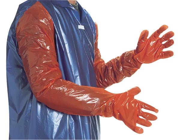 KAMER disposable gloves (92 cm) | 100 pieces |orange - Ballyholland Poultry