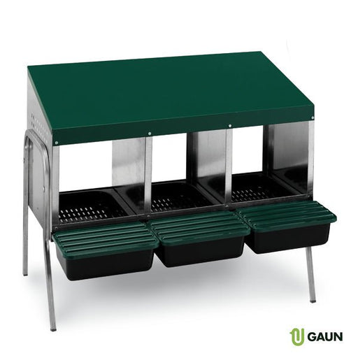 LAYING NEST 3 COMPARTMENTS PLASTIC FLOOR WITH LEGS - Ballyholland Poultry