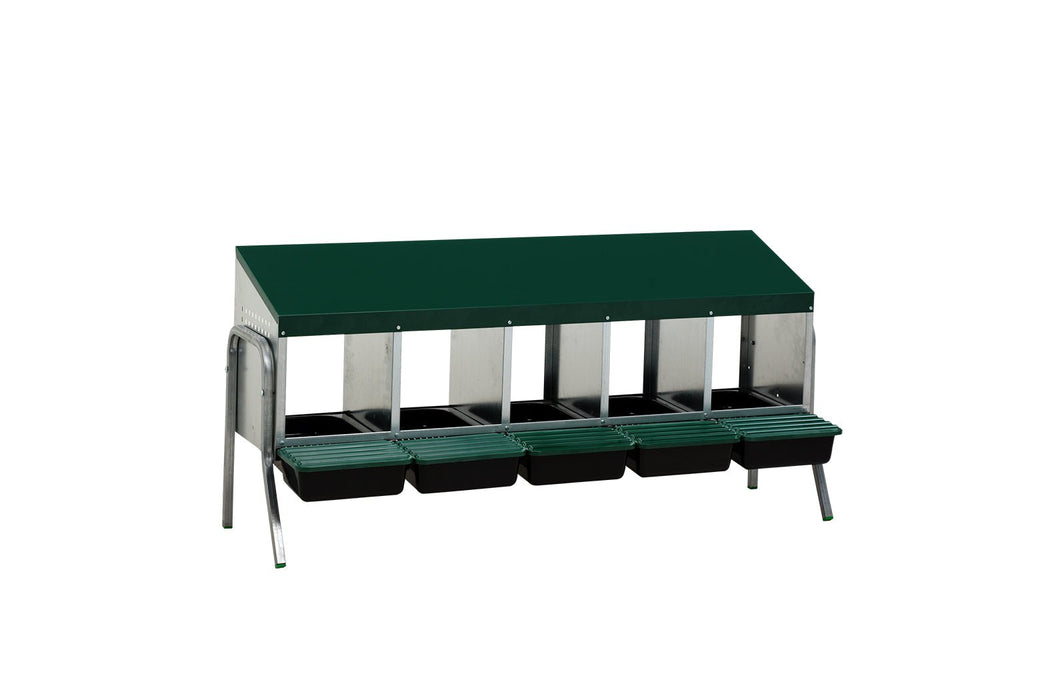 LAYING NEST 5 COMPARTMENTS PLASTIC FLOOR WITH LEGS - Ballyholland Poultry