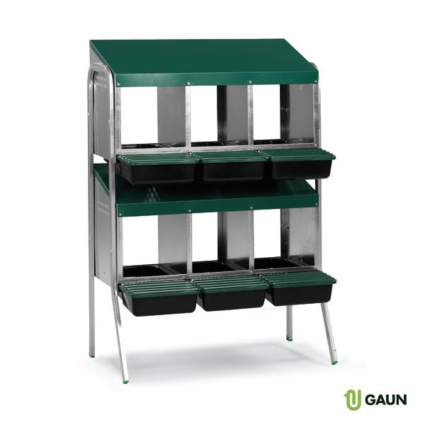 LAYING NEST PLASTIC FLOOR BATTERY - 6 COMPART. - Ballyholland Poultry