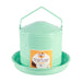 METAL DRINKING TROUGH IN AQUA GREEN ENAMELLED SHEET METAL 3L - 4 HENS - Ballyholland Poultry