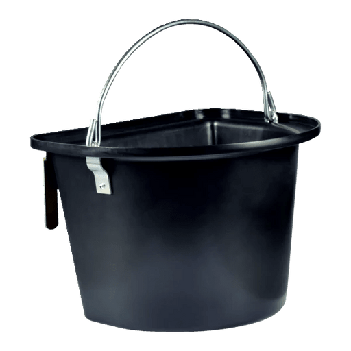 Plastic tournament feeding trough | with handle and hook (14 L) | black - Ballyholland Poultry