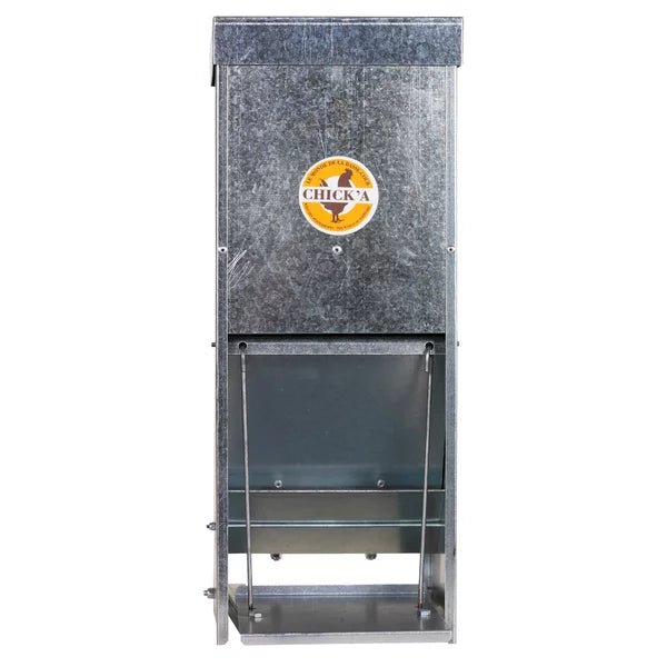 Poultry feeder with step plate | galvanized steel (15 L) - Ballyholland Poultry