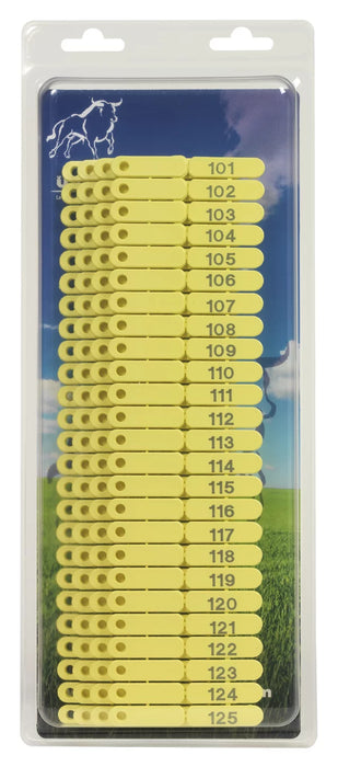 UKALTAG ear tags for sheep (100 pieces) | 101 to 200 | yellow