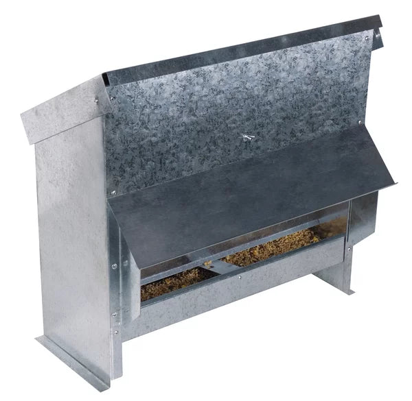 Poultry feeder with rain cover | galvanized steel ( 25 L)