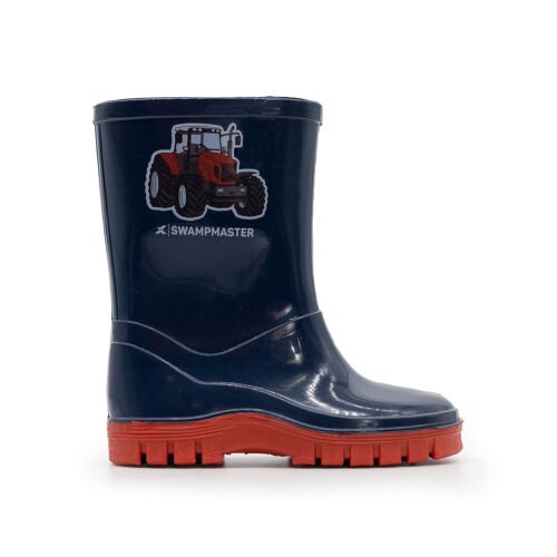 Swampmaster Junior Tractor Wellington Boot Navy/Red - Ballyholland Poultry