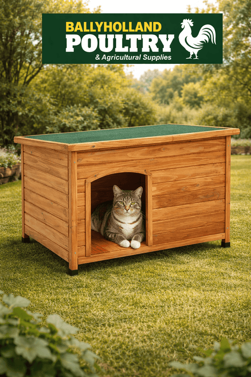 WOODEN KENNEL FLAT ROOF LARGE - Ballyholland Poultry